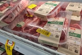 close up of packest of lamb cutlets on Coles shelf 