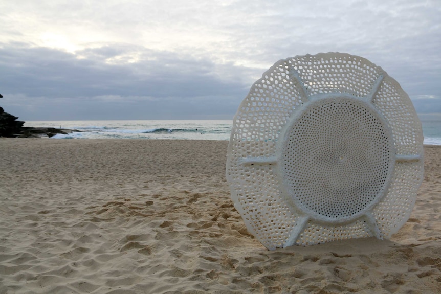 A shell-like sculpture on Sydney's Tamarama Beach.