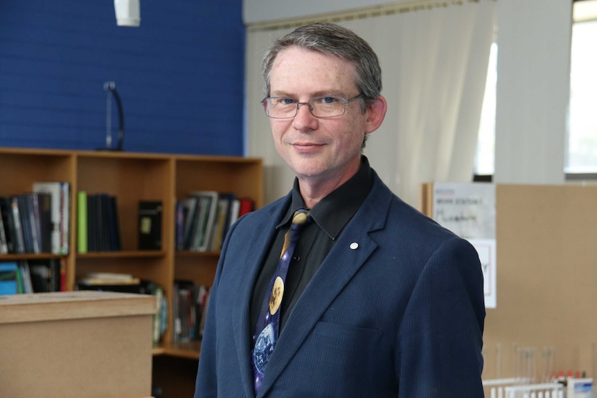 Canberra science teacher Geoff McNamara in a laboratory.