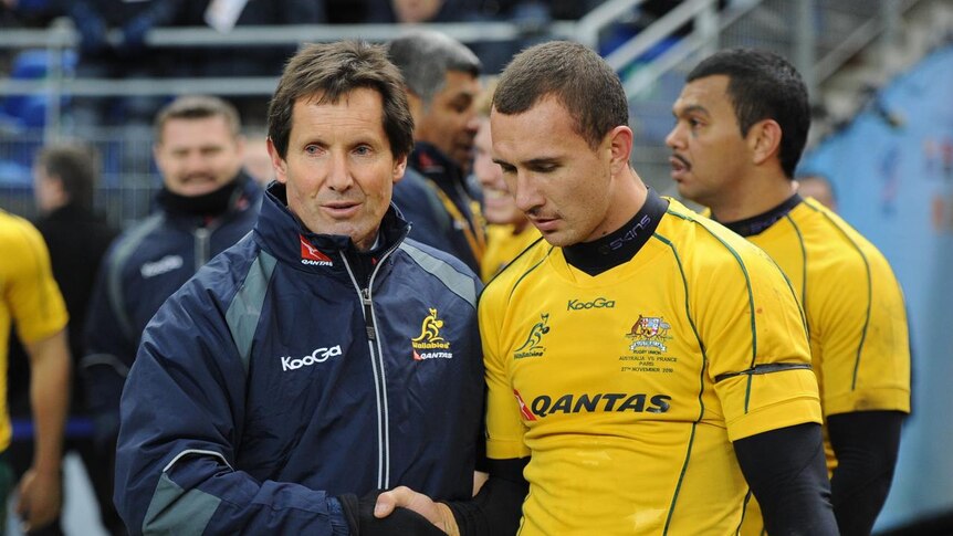 Good opportunity ... Deans will have his eye on Quade Cooper on Saturday night in Canberra. (file photo)