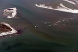 Blame spreads: the oil slick passes through the protective barrier formed by the Chandeleur Islands off Louisiana last year