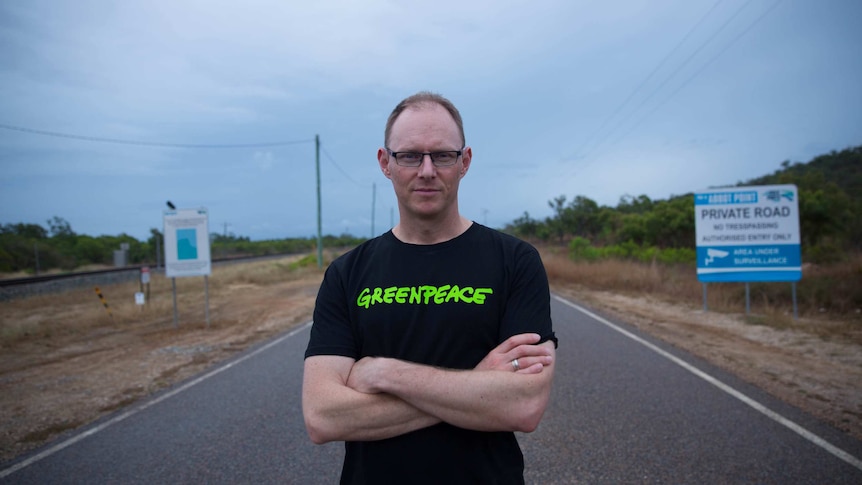 David Ritter stands on a road near Abbott Point in Queensland.