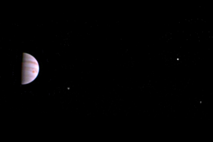 The first image taken of Jupiter by JunoCam.