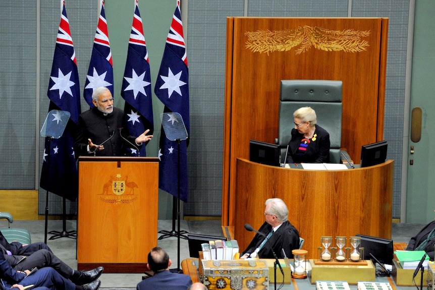 Modi speaks in House of Reps