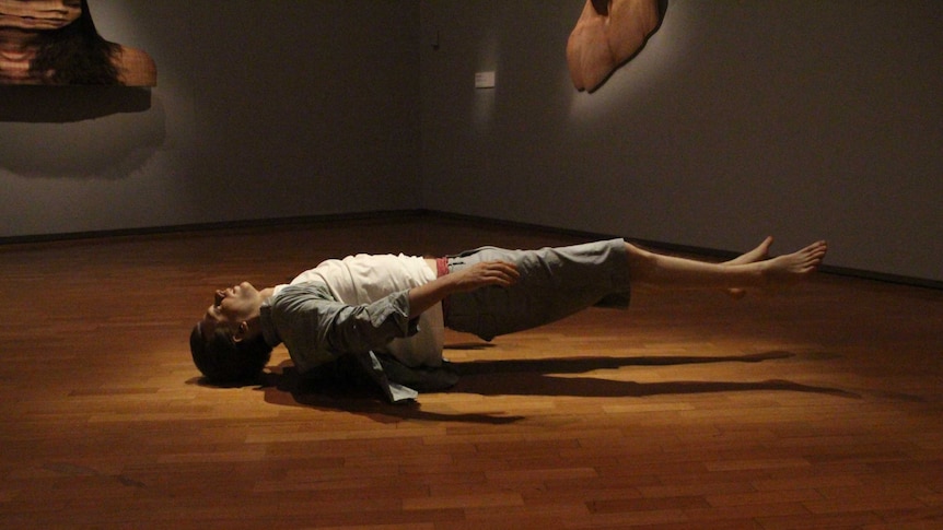 Artwork 'Josh' by Tony Matelli at a hyperreliasm exhibition at the National Gallery of Australia