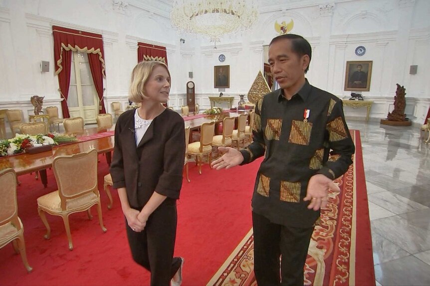 Samantha Hawley interviews Indonesian President Joko Widodo.