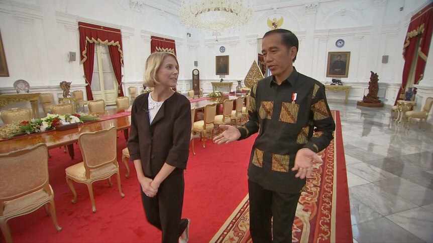 Samantha Hawley interviews Indonesian President Joko Widodo.