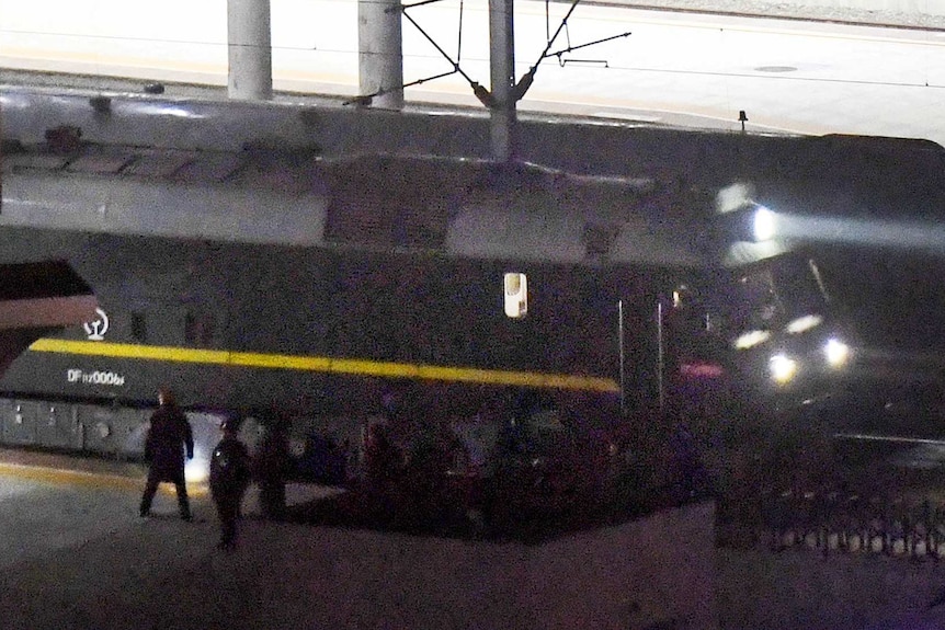 a train travelling in China which is believed to be carrying Kim Jong-un