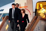 Julia Gillard arrives in Beijing with her partner Tim Mathieson.