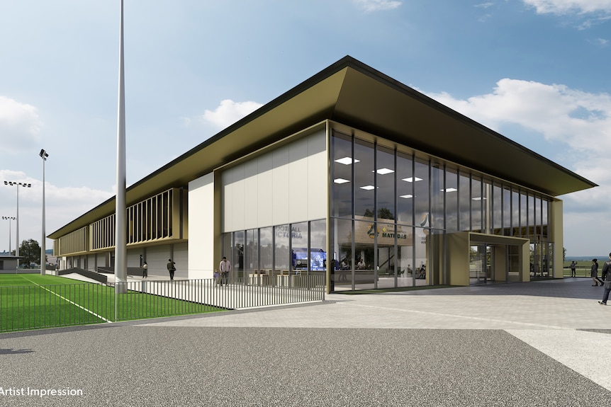 Artist's impression of a new sports building