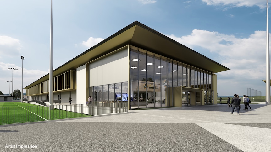 Artist's impression of a new sports building