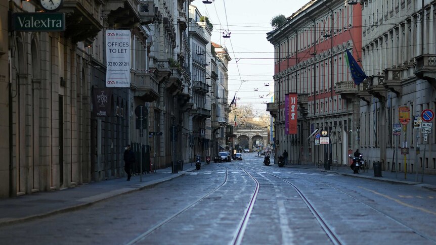 An empty street.