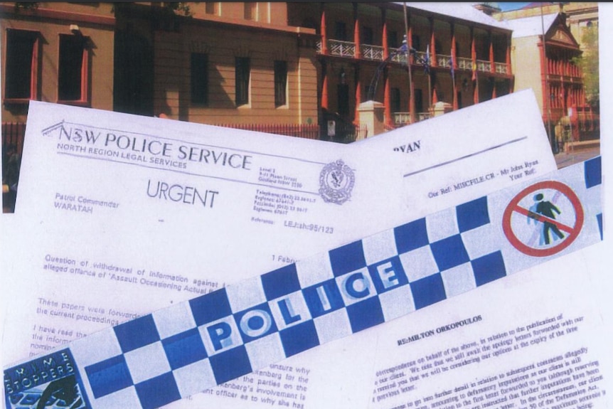 a graphic of documents with police tape.