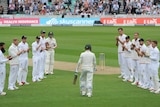 An England guard of honour for Australian captain Michael Clarke in his last Test at The Oval.
