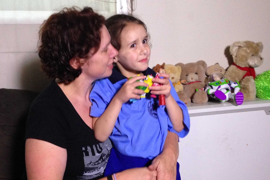 Kindergarten student five-year-old Lucy Orsatti started school in Sydney today