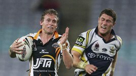 Brett Hodgson of Wests Tigers in action in win over Cowboys