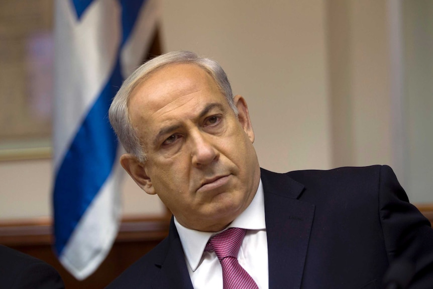 Israeli Prime Minister Benjamin Netanyahu listening during a weekly cabinet meeting in Jerusalem.