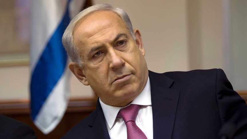 Benjamin Netanyahu attends a cabinet meeting.