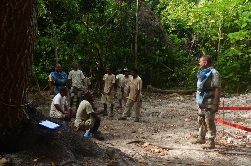 Palau cave team is briefed