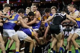 West Coast and Port Adelaide players brawl