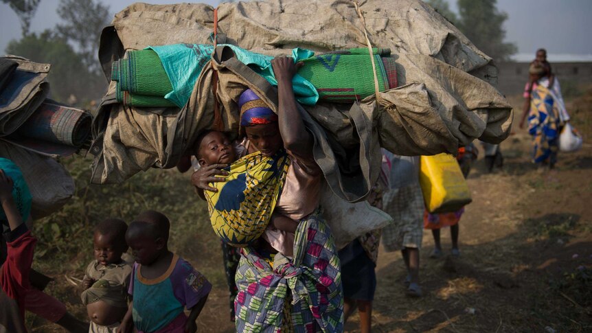 People flee from violence in the the Democratic Republic of Congo