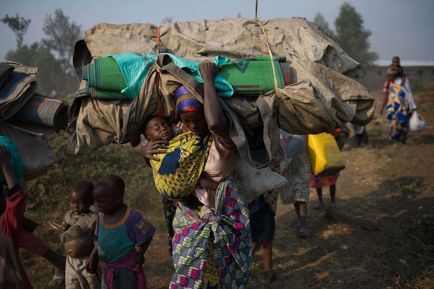 People flee from violence in the the Democratic Republic of Congo