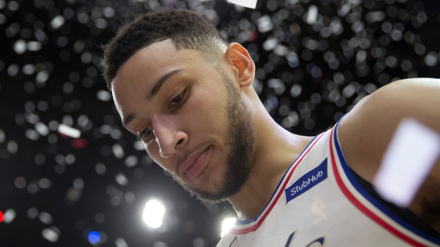 NBA player looking disappointed after a match