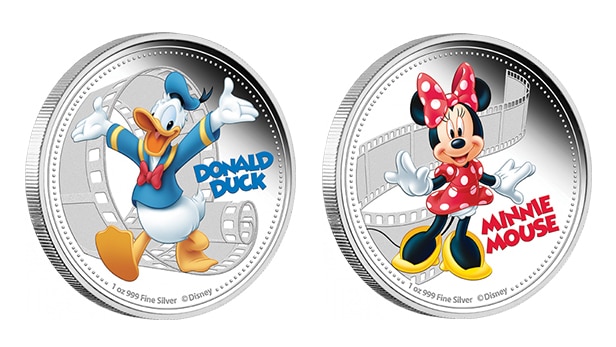 Donald Duck and Minnie Mouse coins from Niue