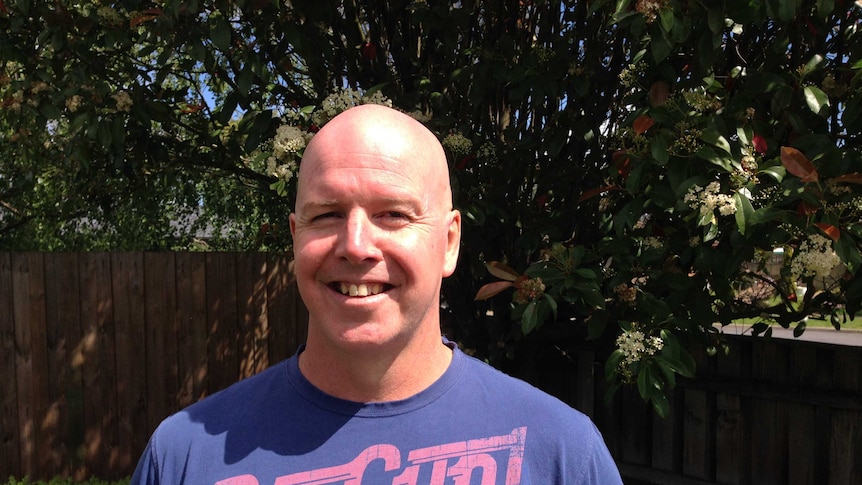 Hazelwood worker Wayne Field in his backyard in Morwell