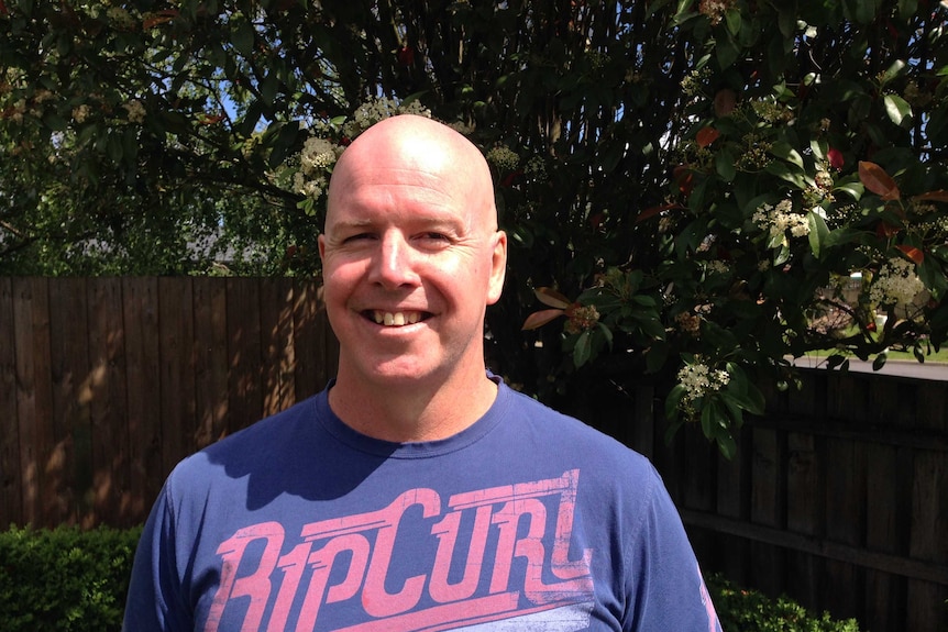 Hazelwood worker Wayne Field in his backyard in Morwell