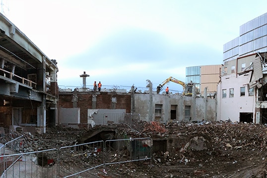 The demolition in progress at 10 Murray Street