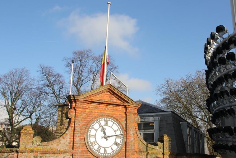 The MCC flag flies at half-mast at Lord's