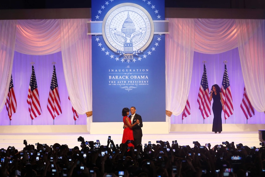 U.S. President Barack Obama and first lady Michelle Obama dance at the Inagural Ball in 2013