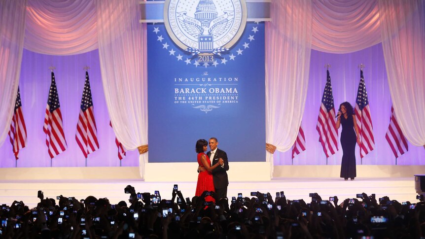 U.S. President Barack Obama and first lady Michelle Obama dance at the Inagural Ball in 2013