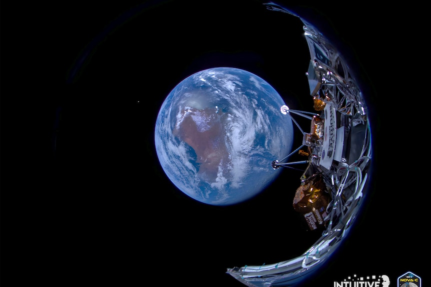 A spacecraft with the earth in the background