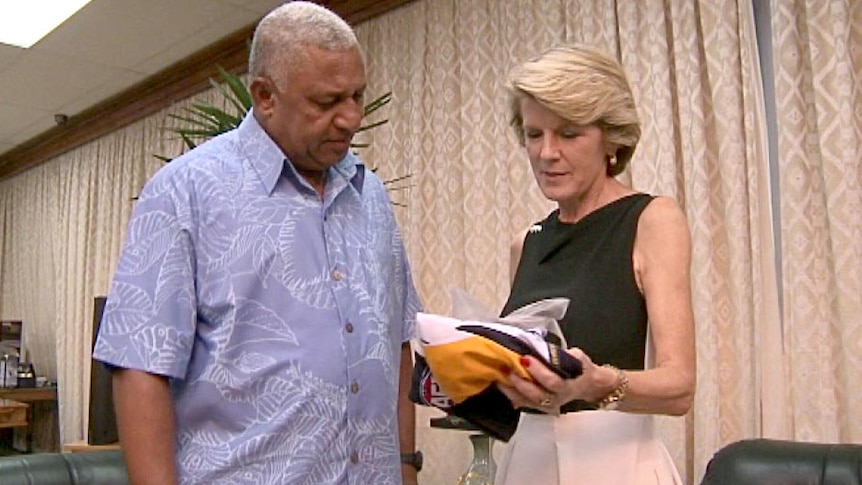 Julie Bishop meets with Frank Bainimarama