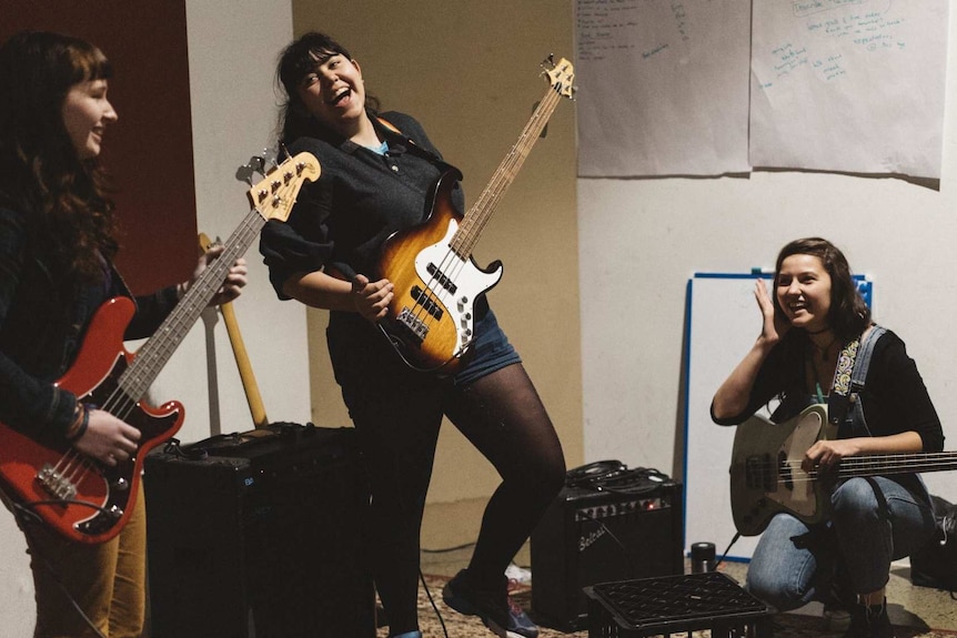 Girls rehearsing a song