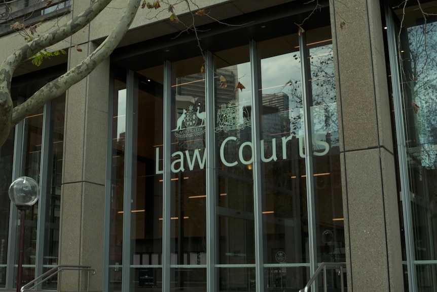 exterior of a building that says law courts