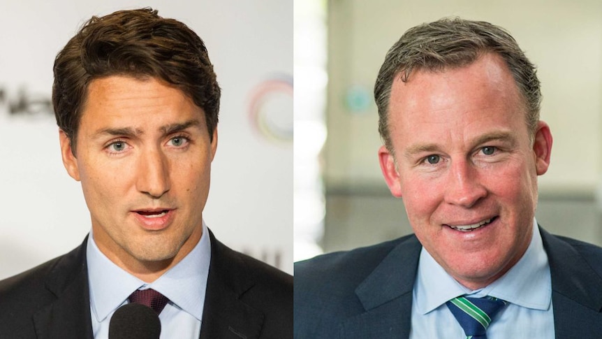 Canada's Justin Trudeau and Tasmania's Will Hodgman, side by side.