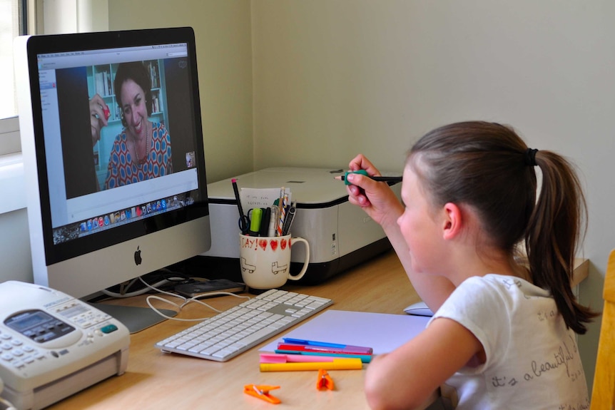 Occupational therapist, Simone Dudley, uses teleconferencing technology to speak to patients in remote Australia and abroad.