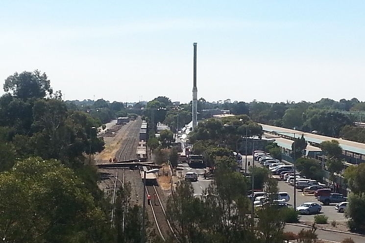 Train derailment site