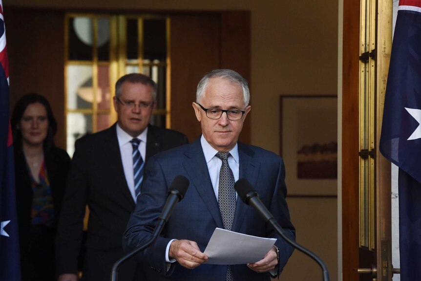 Australian Prime Minister Malcolm Turnbull and Federal Treasurer Scott Morrison.