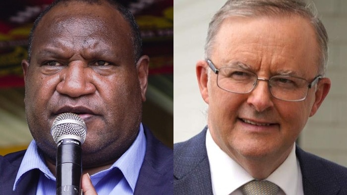 A composite of James Marape and Anthony Albanese.