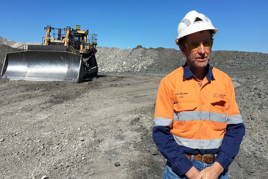 Local farmer Lyle Douglas who works at the New Acland mine.