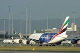 Emirates plane at Perth airport