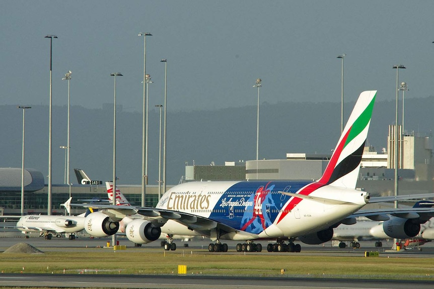 Emirates plane at Perth airport