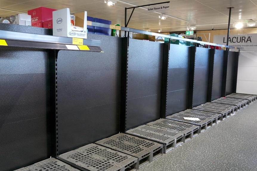 Empty shelves at Aldi during coronavirus