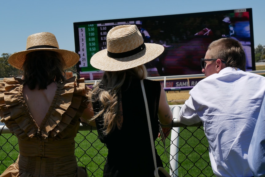 Spectators line the fence at the Bunbury Turf Club