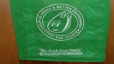 Green bag at Woolworths
