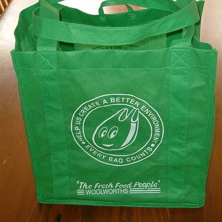 Green bag at Woolworths